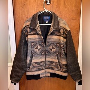Pendleton Men Southwestern Style Vintage Wool  Bomber Jacket XL SEE DESCRIPTION
